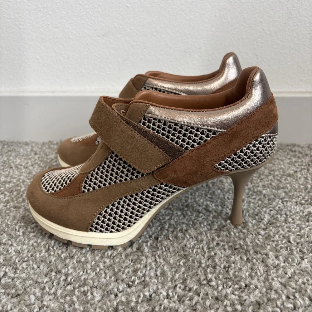 SNEEX The Tepper Beige Hy Heels Size 6 Women's Sneakers Pumps Spain Mesh Leather